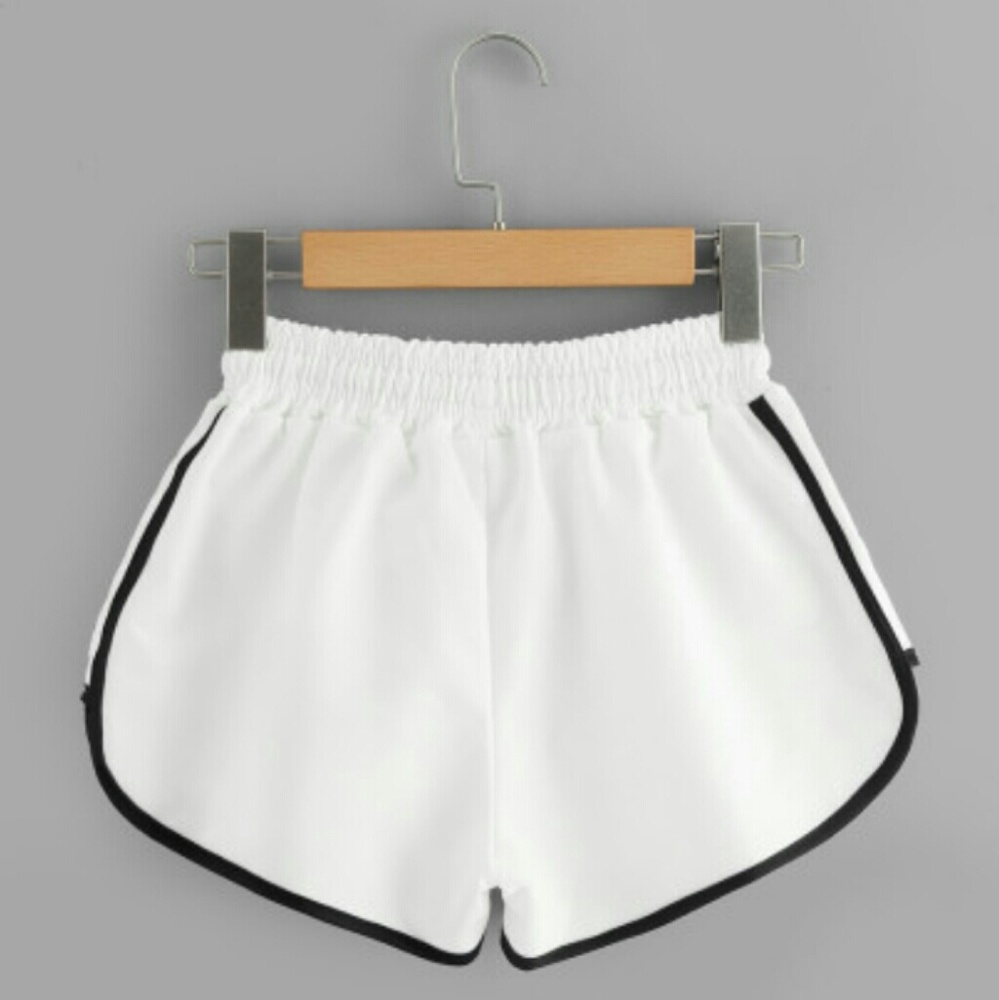 Drawstring Waist Ringer Shorts - Picture 2 of 4